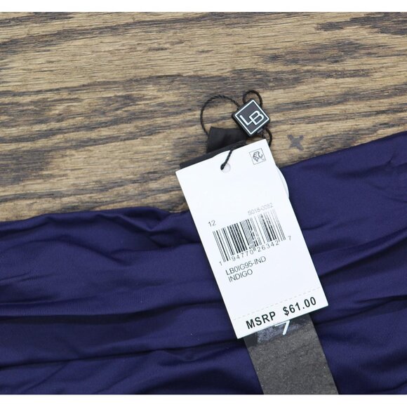 La Blanca Goddess Shirred Band Hipster Bikini Swimsuit Bottom Indigo Blue 12 - Picture 4 of 7